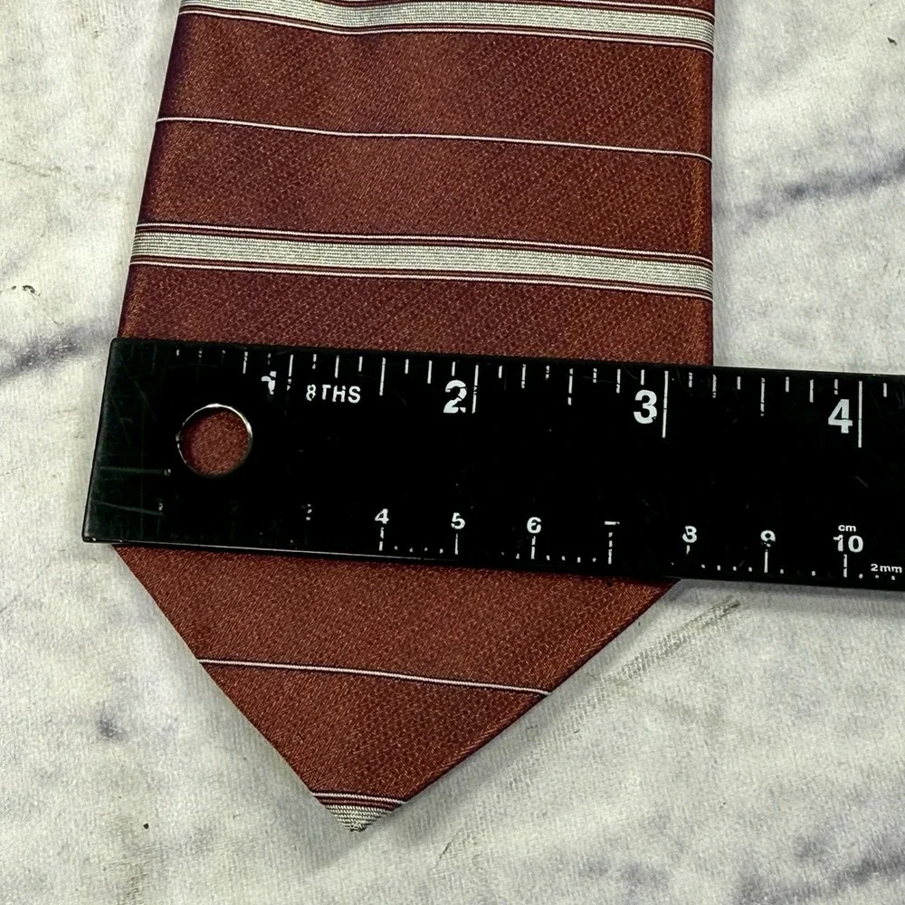 Murano Men's Silk Tie Bronze Striped‎ Made in USA 58